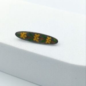 Antique sterling silver Victorian or Edwardian era small bar brooch beau…